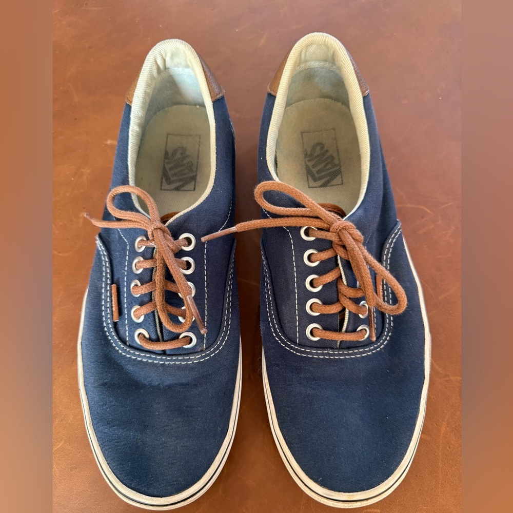 Vans Era 59 Dress Blues/Acid Denim Canvas & Leather Sneakers, Men 8.5 Women 10